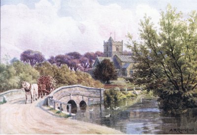 The Bridge, Coombe Bissett, Nr Salisbury, from The Cottages and the Village Life of Rural England published by Dent & Sons Limited, 1912 by Alfred Robert Quinton